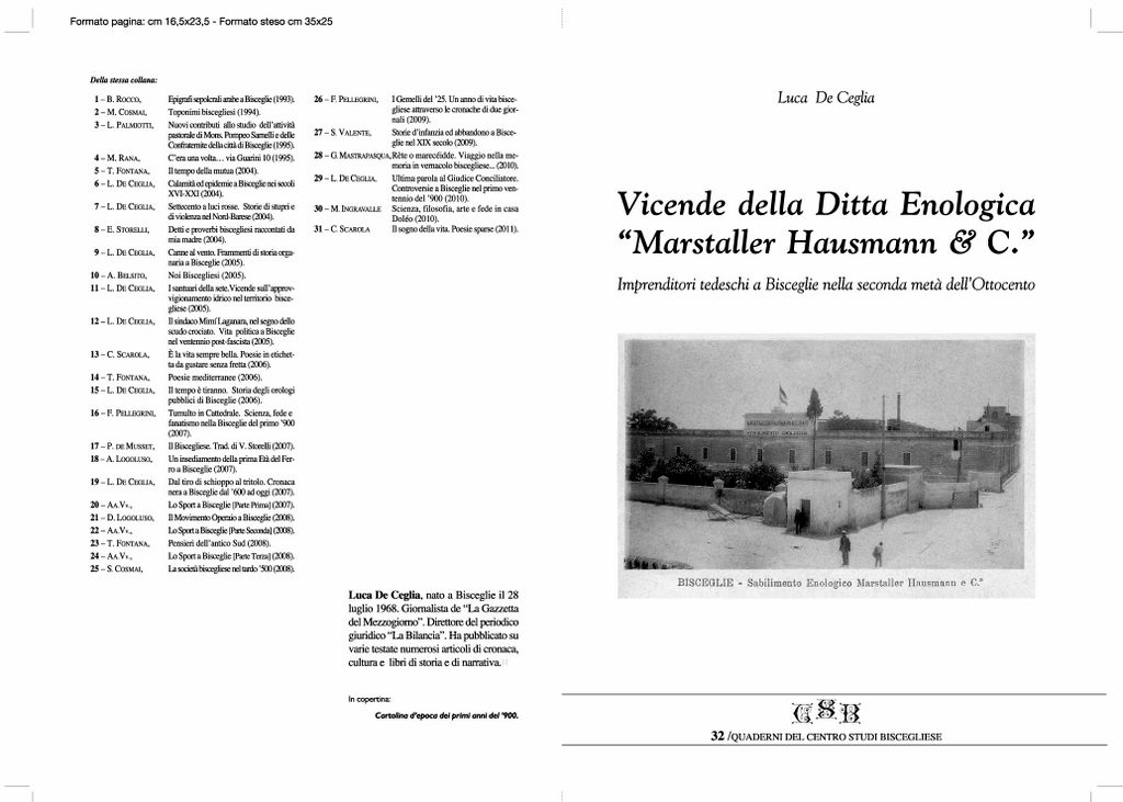 Vicende della ditta Enologica Marstaller Hausmann & C.